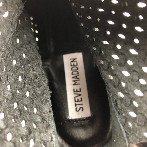 STEVE MADDEN Carmine boots 9 black leather cutout - Picture 7 of 7
